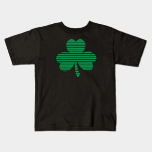 Vintage Shamrock Stripes - Green - St. Patricks Day Kids T-Shirt